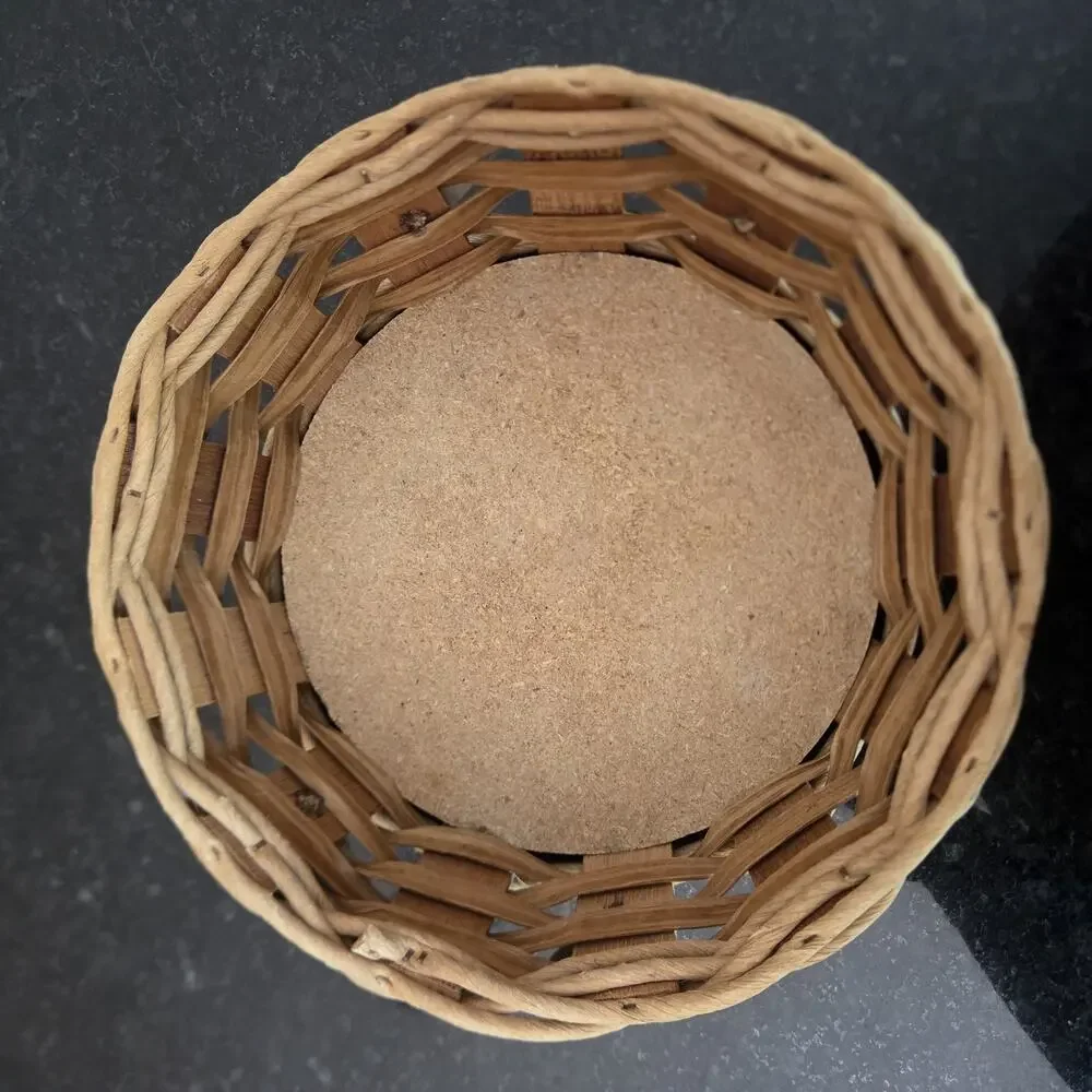 Vintage Pyrex Round Woven Basket With Leather Handles Casserole Dish 024-624-684